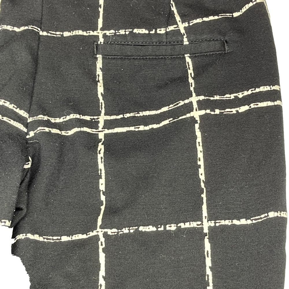 Express Columnist Classic Black Checkered  Plaid Mid Rise Crop Pants Size 00 - Picture 5 of 10